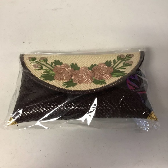 Bamboo Straw Clutch Purse Handwoven Envelope Retro Straw Handbag Raffia … - Picture 7 of 7